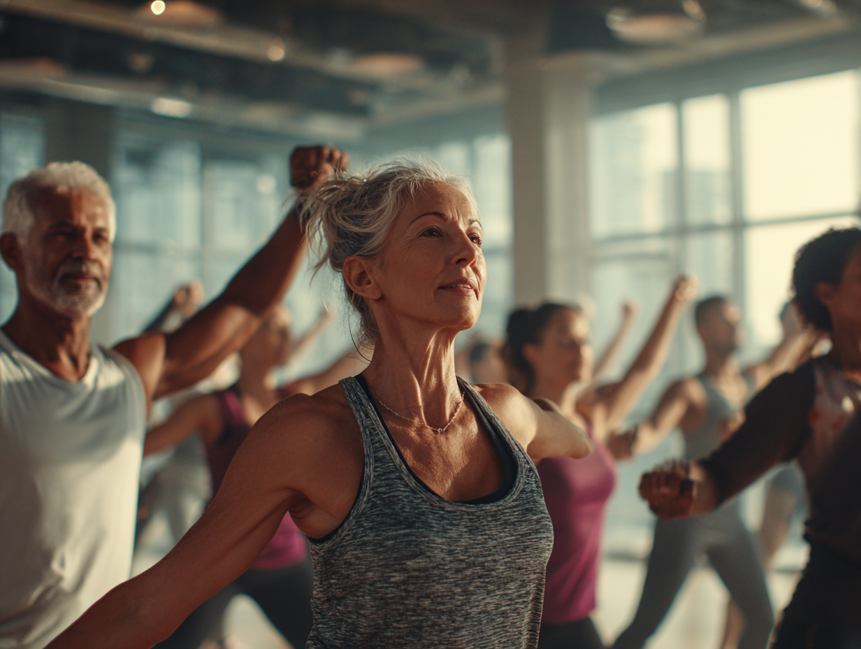 Люди різного віку займаються фітнесом